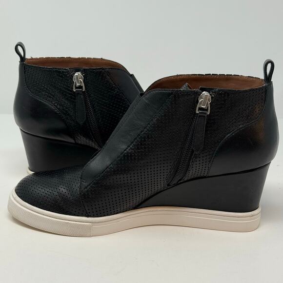 Linea Paolo Platform Wedges Women's 7 Black Leather Felicia Booties EUC - Picture 10 of 10